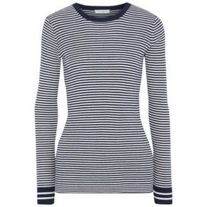 Equipment sweater navy blue and white stripes